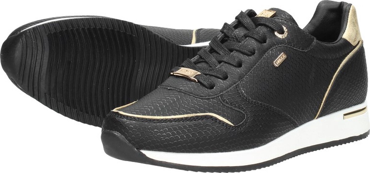 Mexx Eke Lage sneakers - Dames - Zwart - Maat 36 | bol.com