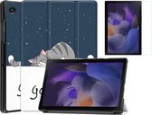 Case2go - Tablet Hoes & Screenprotector geschikt voor Samsung Galaxy Tab A8 (2022 & 2021) - 10.5 inch - Tri-Fold Book Case - Good Night