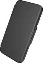 Gear4 Oxford iPhone SE (2020) | iPhone 8 | iPhone 7 | iPhone 6S | iPhone 6 boekhoes bookcase cover - Stevig hoesje met TPU en valbescherming - Ruimte voor pasjes - Met sluiting - Zwart | Zwar