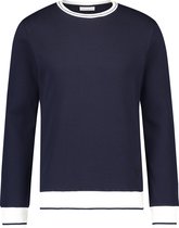 Purewhite -  Heren Regular Fit   Sweater  - Blauw - Maat L