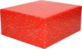 3x Rollen Inpakpapier/cadeaupapier rood met gekleurde druppels print 200 x 70 cm - Cadeauverpakking kadopapier
