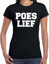 Poes lief t-shirt zwart voor dames - Fun t-shirts XL