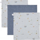 Little Dutch Monddoek Pure Blue/Sailors Bay Blue 3-Pack
