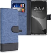 kwmobile telefoonhoesje voor Xiaomi Redmi Note 10 / Note 10S - Hoesje met pasjeshouder in donkerblauw / zwart - Case met portemonnee