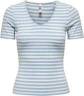 Jacqueline de Yong T-shirt Jdyfransiska S/s Stripe Top Jrs Noo 15253481 Cashmere Blue/cloud Dancer Dames Maat - S
