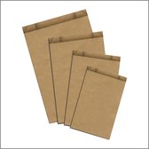 50 x Papieren Zakjes Cadeauzakjes - Kraft Bruin - 12 x 19 cm - 50 stuks - Stevig