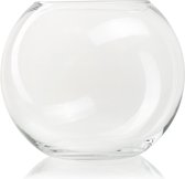 Ronde glazen vaas 'Ryan' h22 d26cm - Transparant/Helder/Doorzichtig glas - Bloemen vaas - Decoratie
