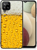 Silicone Back Cover Geschikt voor Samsung Galaxy A12 Telefoonhoesje met Zwarte rand Bier