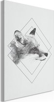 Schilderij - Clever Fox (1 Part) Vertical.