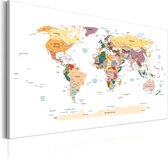 Schilderij - World Map: Travel Around the World.