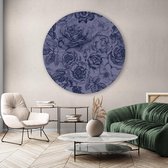 Muurcirkel Midnight Floral ² - Plexiglas - ⌀60 - Meerdere Afmetingen & Prijzen