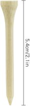 Golf Tees - Natuurlijk Bamboe - Duurzaam en hoge kwaliteit - 54mm - Per 10 Stuks