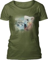 Ladies T-shirt Protect Polar Bear Green XXL