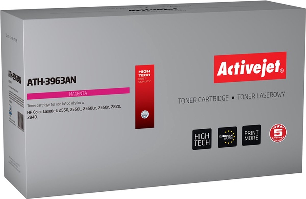 ActiveJet AT-401N Toner voor HP-printer; HP 507A CE401A vervanging; Opperste; 6000 pagina's; cyaan.