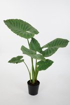 Alocasia kunstplant - lichtgroen - skeletplant - topkwaliteit kamerplant - zijdenplant - 120 cm hoog