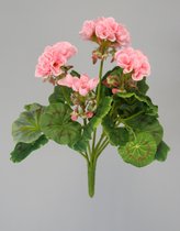 Kunstbloem - geranium- topkwaliteit bosbloemen - kamerplant - licht roze - 26 cm hoog