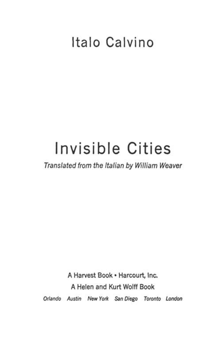 Omslag van Invisible Cities