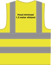 Houd minimaal 1,5 meter afstand RWS hesje Geel XXL