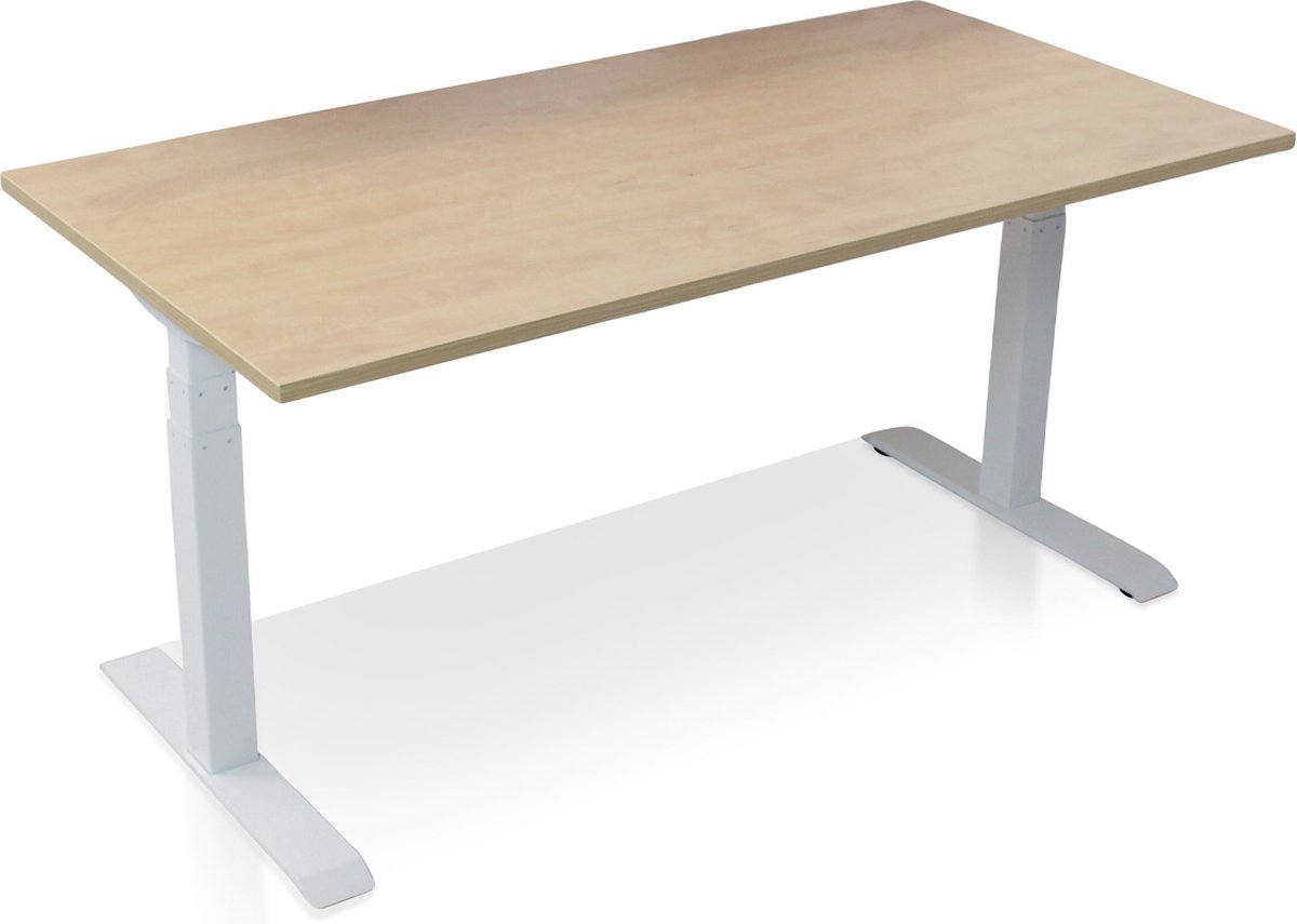 Zit-sta bureau elektrisch verstelbaar - MRC PRO-L 2.0 NEN-EN 527 | 120 x 80 cm | frame wit - blad wild peren | memory functie met 4 standen | 150kg draagvermogen