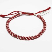 Wristin - Tibetaanse armband geweven rood/wit
