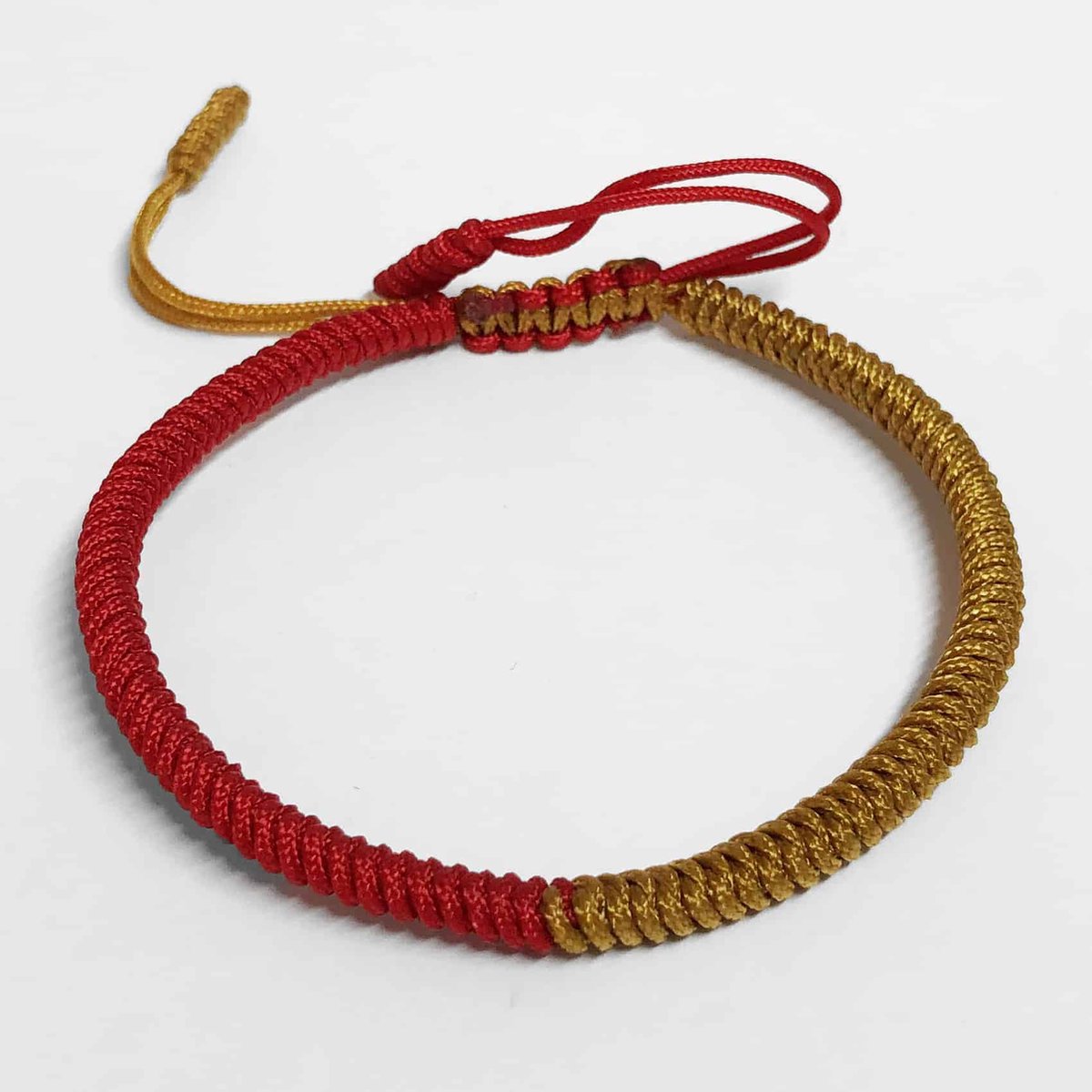 Wristin - Tibetaanse armband split goud/rood