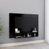 Tv-wandmeubel 120x23,5x90 cm spaanplaat zwart