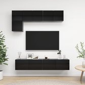 vidaXL 5-delige Tv-meubelset spaanplaat hoogglans zwart