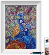 Artstudioclub® Strass steentjes Diamond painting volwassenen  30x40cm  Pauw