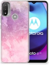 Telefoonhoesje Motorola Moto E20 | E40 Silicone Back Cover Pink Purple Paint