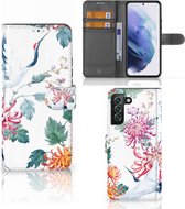Telefoonhoesje Geschikt voor Samsung Galaxy S22 Plus Wallet Bookcase Bird Flowers