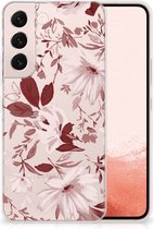 Silicone Back Case Geschikt voor Samsung Galaxy S22 GSM Hoesje Watercolor Flowers