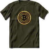 Bit-Coin - Crypto T-Shirt Kleding Cadeau | Dames / Heren / Unisex | Bitcoin / Ethereum shirt | Grappig Verjaardag kado | Tshirt Met Print  Prijs - Leger Groen - XL