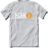 Plan B - Crypto T-Shirt Kleding Cadeau | Dames / Heren / Unisex | Bitcoin / Ethereum shirt | Grappig Verjaardag kado | Tshirt Met Print | - Licht Grijs - Gemaleerd - S