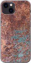 Coque iPhone 13 mini - Rouille - Fer - Turquoise - Siliconen