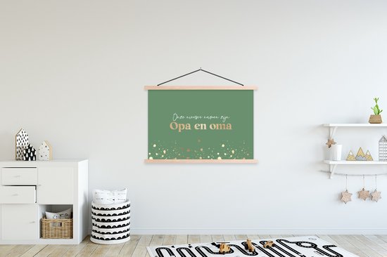 Affiche scolaire - Or - Papi et mamie - Citation - Vert - 150x100 cm - Lattes vierges