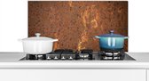 Spatscherm keuken 90x45 cm - Kookplaat achterwand Roest - Staal - Abstract - Muurbeschermer - Spatwand fornuis - Hoogwaardig aluminium