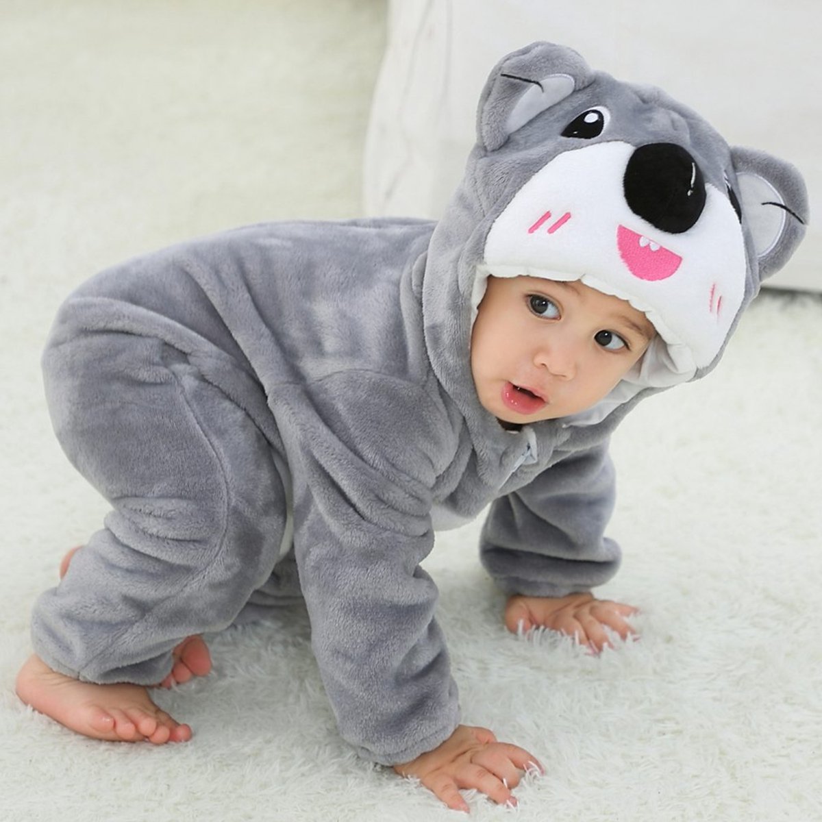 JAXY Baby Onesie - Baby Rompertjes - Baby Pyjama - Baby Pakje - Baby Verkleedkleding - Baby Kostuum - Baby Winterpak - Baby Romper - Baby Skipak - Baby Carnavalskleding - EU (label 90) - Koala — afbeelding 3
