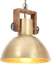 vidaXL Hanglamp industrieel rond 25 W E27 30 cm messingkleurig