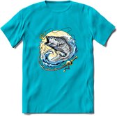 Vissen T-Shirt | Grappig Verjaardag Vis Hobby Cadeau Shirt | Dames - Heren - Unisex | Tshirt Hengelsport Kleding Kado - Blauw - S