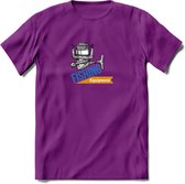 Fishing Equipment - Vissen T-Shirt | Grappig Verjaardag Vis Hobby Cadeau Shirt | Dames - Heren - Unisex | Tshirt Hengelsport Kleding Kado - Paars - XL