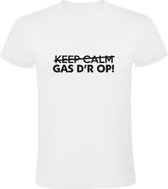 Keep Calm Gas D'r Op! | Heren T-shirt | Wit | Blijf Rustig | Boer | Boerin | Boerderij | Trekker Tractor