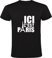 Ici C'est Paris | Heren T-shirt | Zwart | This is | Dit is Parijs | Le France | France | Frankrijk | Eiffeltoren | Eiffel Tower | Monument