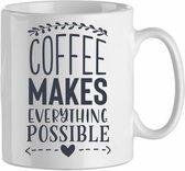 Mok 'Coffe makes everything possible' | Coffee| Koffie| Kadootje voor hem| Kadootje voor haar
