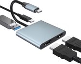 NÖRDIC DOCK-145 USB-C naar HDMI dockingstation - 4K30Hz - USB-C 60W PD - USB 3.1 - 5Gbps - Space Gray