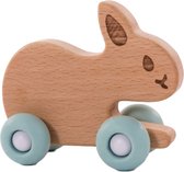 Bo Jungle B-Woody Rabbit Blauw Speeltje op Wielen B910220