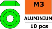 Revtec - Aluminium sluitring - voor M3 Laagbolkopschroeven - BD=10mm - Groen - 10 st