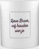 Akyol - Lieve broer wij houden van je Mok met opdruk - papa/vader - brother - Familie - 350 ML inhoud