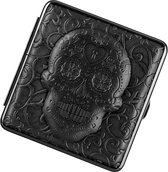 Angelo Sigaretten Doosje / Koker / Case PU Leer 3D Skull Two (20 Sigaretten)