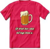 Ik Drink Bier Alsof Het Mijn Baan IsT-Shirt | Bier Kleding | Feest | Drank | Grappig Verjaardag Cadeau | - Roze - XL