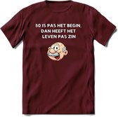 50 is pas het begin T-Shirt | Grappig Abraham 50 Jaar Verjaardag Kleding Cadeau | Dames – Heren - Burgundy - XXL